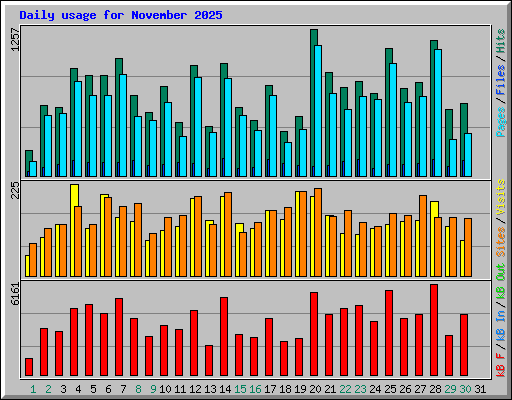 Daily usage for November 2025